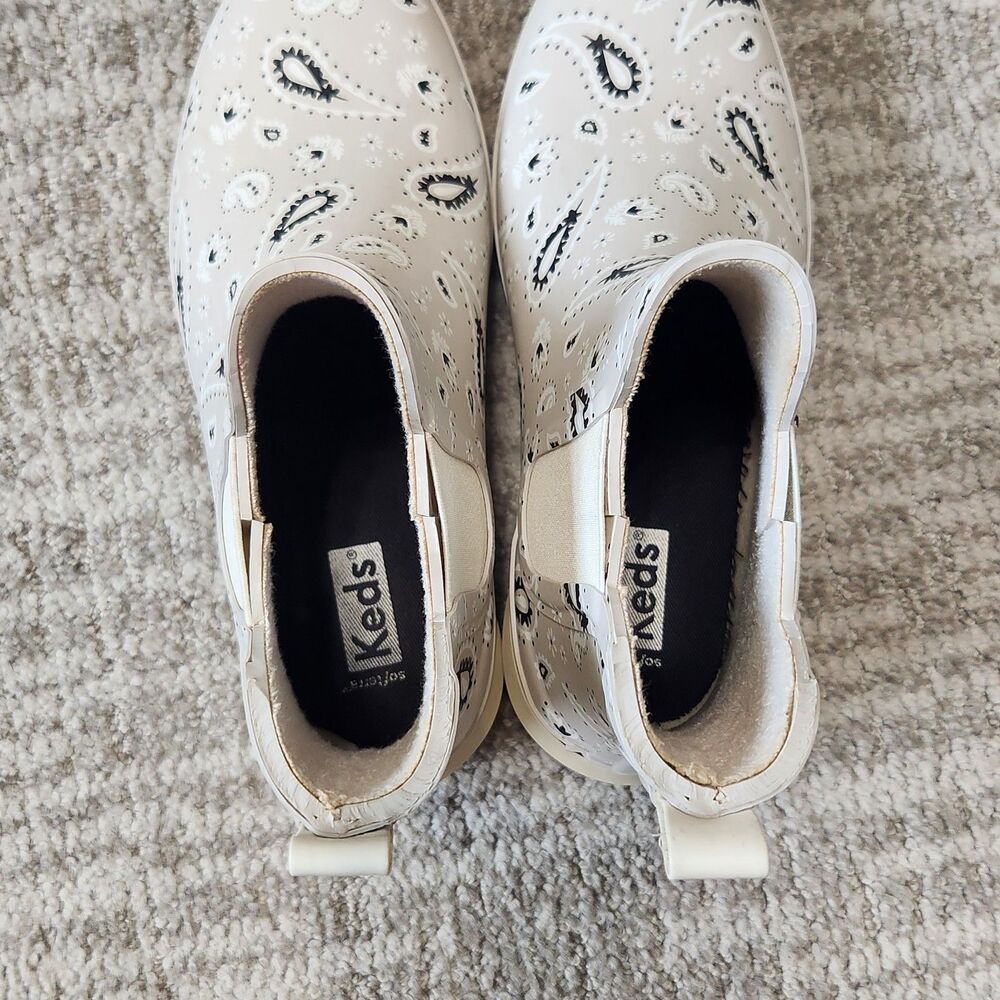 Keds women's Rowan rain boats beige bandana paisley print size 7 - Picture 8 of 9